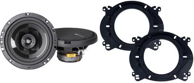 Main image of PRX60S Power Reference Series 6.5" 2-Ohm Oversized Shallow 2-Way Speakers with Swivel Tweeters with OEMBKT60 Vehicle Specific 6 1/2"" Speaker Adaptors