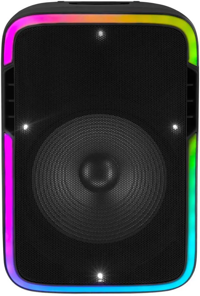 Alt view image 2 of 6 - IQ Sound IQ-4715DJBT 15-inch Portable Bluetooth Speaker w/ True Wireless Stereo, LED Light Show, FM Radio, Tripod, Mic, SD/USB/AUX/Mic Input, Rechargeable Battery, EQ Controls, 80W Power, Carry Handle
