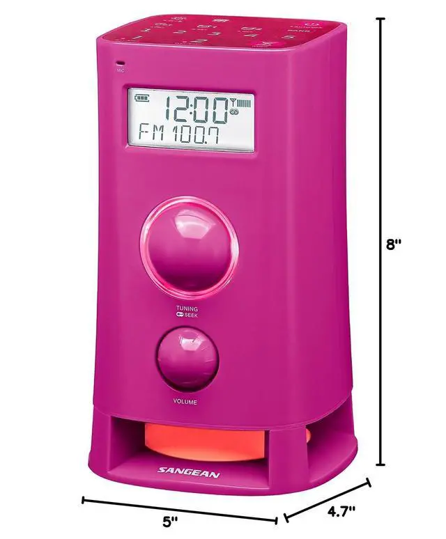Alt view image 2 of 2 - K-200 Multi-Function Upright AM/FM Digital Radio, Pink