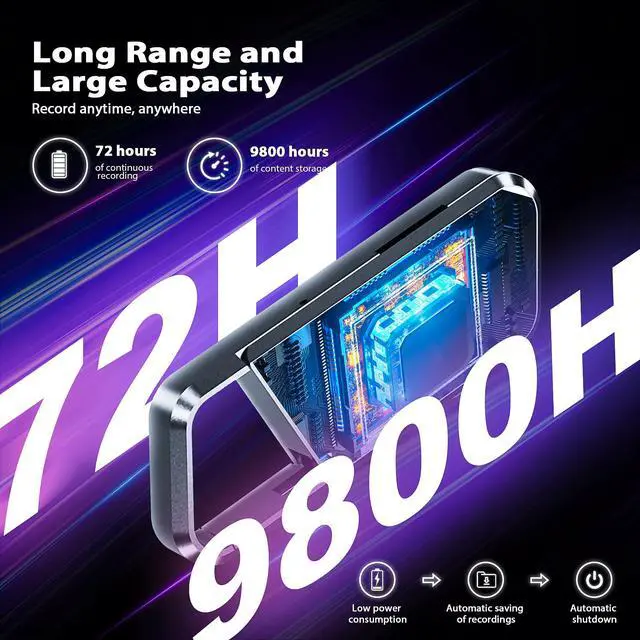 Alt view image 5 of 6 - Voice Activated Recorder - Recording Device with Noise Reduction DSP 5.0 Digital Vioce Recorder with Playback for Lecture & Meeting - Portable Audio Recorder -128G