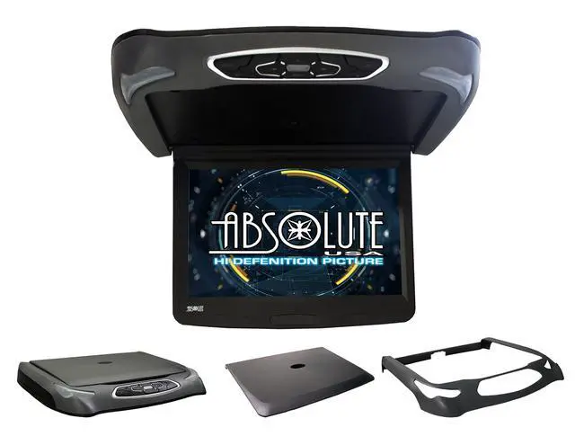 Alt view image 4 of 4 - Absolute DFL14HD Car Roof Mount DVD Player Monitor 14 inch Vehicle Flip Down Overhead Screen- HDMI SD USB Card Input with Built-in IR Transmitter for Wireless IR Headphone, 3 Style Colors