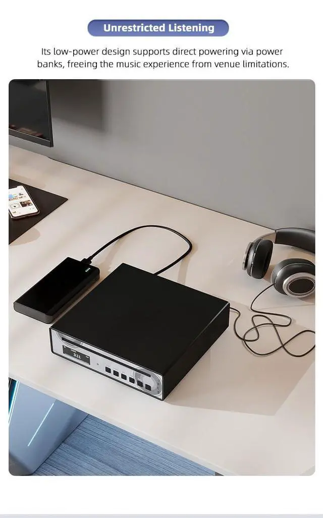 Alt view image 5 of 6 - SMSL PL100 PRO Multi-Function CD Player 2X CS43131 High-End DAC Chips Supports Lossless MQA Playback with Remote Control (Black)