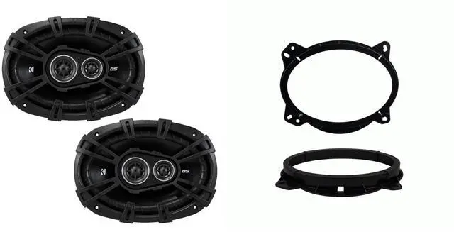 Main image of 43DSC69304 6x9 3-Way Speaker + Metra Bracket Bundle | 6x9 in 3-way speakers with Metra 82-8146 mounting brackets; compatible with Toyota, Nissan, Subaru and Scion