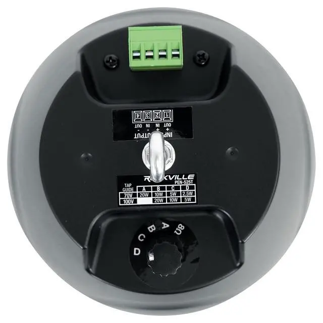 Alt view image 4 of 6 - PEN-525T Black 5.25" 70V Hanging Pendant Speaker, 3-Pack | 70V/100V Transformer Taps: 40W, 20W, 10W, 5W or 8 Ohm 60W RMS, Euroblock Terminals, Deep Bass, for Restaurants