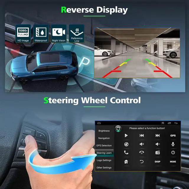 Alt view image 6 of 6 - Double Din Car Stereo for Nissan Sentra 2007 2008 2009 2010 2011 2012 Radio Upgrade,7Inch Touch Screen Radio Android 14 Car Radio with Wireless Carplay Android Auto BT GPS AHD Backup Camera WiFi