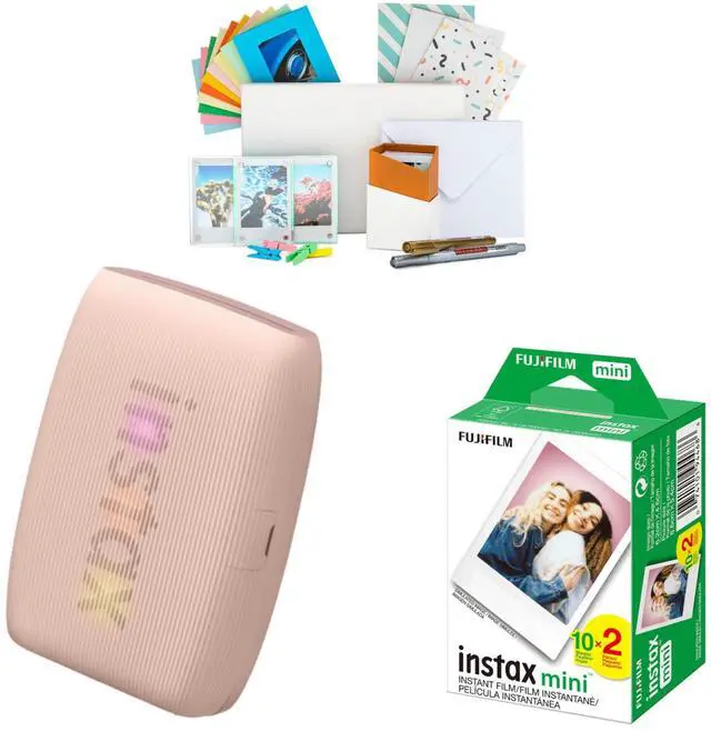 Main image of Instax Mini Link 3 Compact Smartphone Printer Bundle (Rose Pink) | Twin Film Pack, AiR Studio App, (3 items)