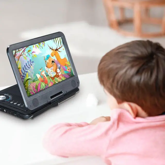 Alt view image 6 of 6 - Portable DVD Player 10.1 5-Hour Built-in Rechargeable Battery, 9" Swivel Screen,Built in USB and SD/SDHC Memory Card Slots Remote Control, 3.5 mm Headphone Jack, AC Adapter Car Adapter