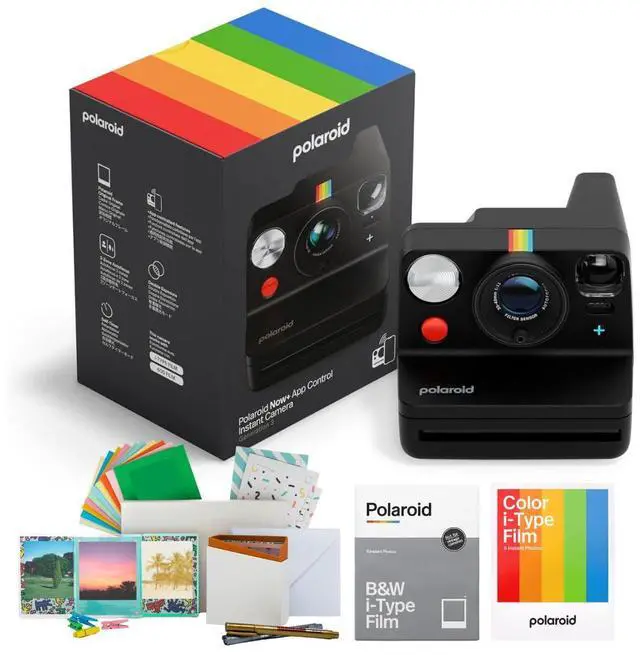 Main image of Flip Instant Camera Bundle (Black) | Sonar Autofocus, Film Kit (4 Items) - Vintage Design, Easy-to-Use for Photography Lovers