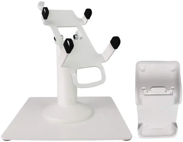 Main image of DCCStands Freestanding Swivel and Tilt Pax A920 Terminal Stand with L920 Charging Base (White)