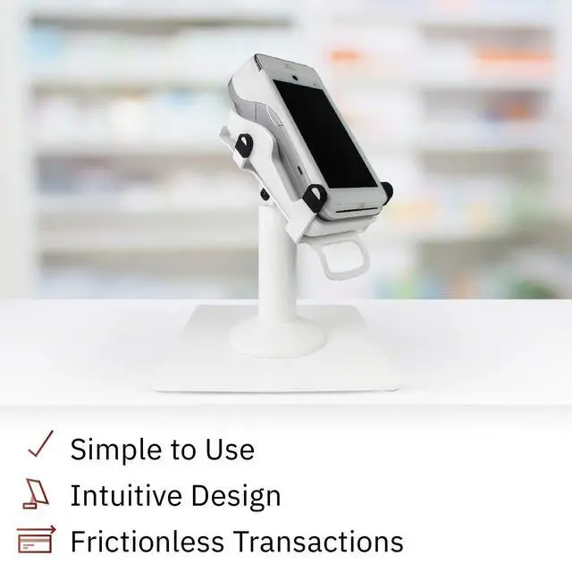 Alt view image 5 of 6 - DCCStands Freestanding Swivel and Tilt Pax A920 Terminal Stand with L920 Charging Base (White)