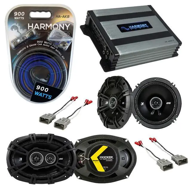 Main image of Kicker Classic 43DSC6504 Compatible with Honda Civic 1996-2000 Bundle with 43DSC69304 6"x9" 70W RMS Speaker, HA-A400.4 400W Amp, HA-AK8 Install Kit and 6.5" 50W
