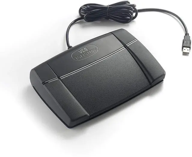 Alt view image 2 of 4 - VEC Infinity 3 USB Foot Pedal Bundle with Spectra USB Headset and Express Scribe Pro License Black