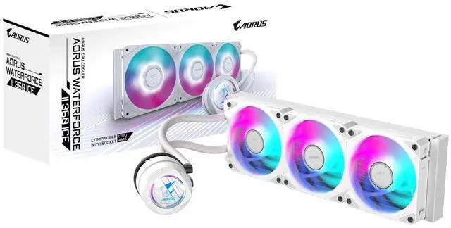 Main image of AORUS WATERFORCE II 360 ICE AIO Liquid CPU Cooler- 3x120mm ARGB Fans, slide-in interlocking mechanism, DAISY-CHAIN, Intel LGA 1851 and AMD AM5 Compatible