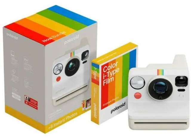 Main image of Now Generation 3 Analog Instant Camera Bundle (White) | Two-Lens Autofocus System, Color Film 8 Photos