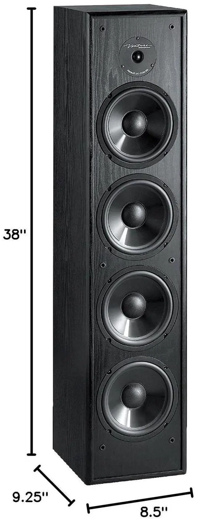 Alt view image 2 of 2 - America Venturi DV64 2-Way Tower Speaker, Black (Single)