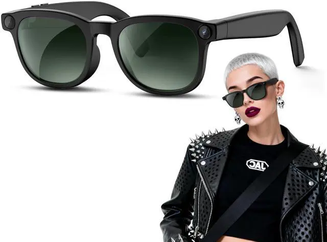 Main image of Latest AI Smart Glasses with 4K Camera Hands-Free Video Recording, Open-Ear Audio & Wireless Connection for Vlog, Driving, Outdoor, Daily Life,Midnight Black