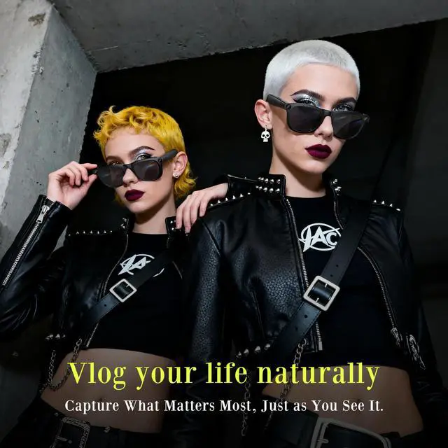 Alt view image 3 of 6 - Latest AI Smart Glasses with 4K Camera Hands-Free Video Recording, Open-Ear Audio & Wireless Connection for Vlog, Driving, Outdoor, Daily Life,Midnight Black