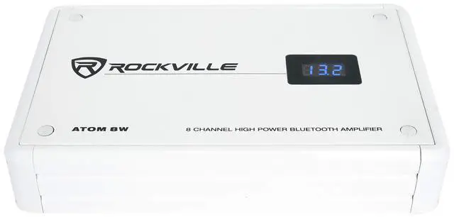 Alt view image 3 of 6 - Atom 8W 8-Channel Marine Boat Amplifier with 4 AWG Wiring Kit | 3500W Peak / 880W RMS, Bluetooth, Class D, RCA Output, 50Hz-250Hz HPF/LPF, Waterproof RMWK4 Marine Wiring Kit, 2-items