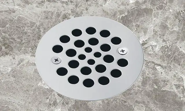 Alt view image 4 of 7 - Artiwell 4-1/4 Shower Strainer Drain Trim Set, Screw-in Shower Strainer Drain Cover, Plastic-Oddities Style Replacement Strainer Grid,Machine & Self-Tapping Screws Included (Chrome Plated)