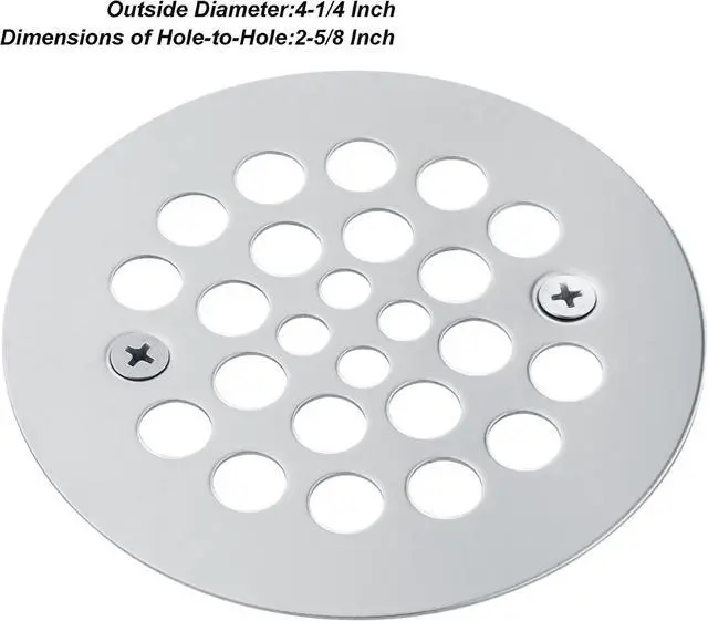 Alt view image 2 of 7 - Artiwell 4-1/4 Shower Strainer Drain Trim Set, Screw-in Shower Strainer Drain Cover, Plastic-Oddities Style Replacement Strainer Grid,Machine & Self-Tapping Screws Included (Chrome Plated)