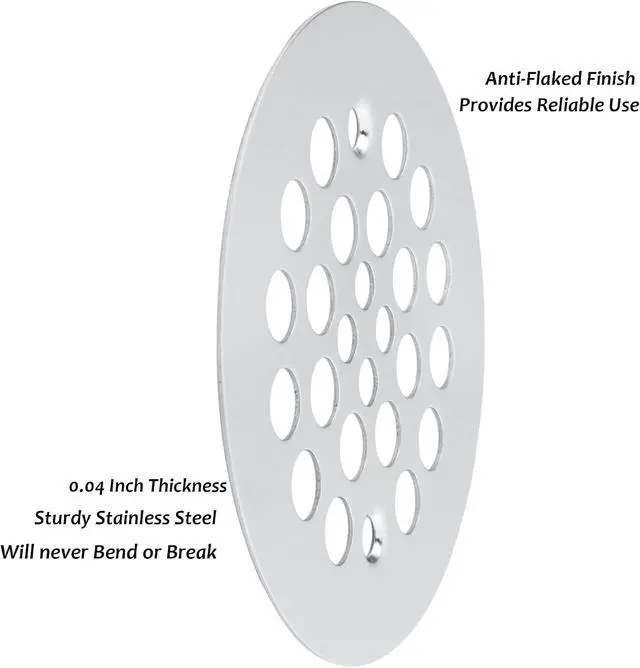Alt view image 5 of 7 - Artiwell 4-1/4 Shower Strainer Drain Trim Set, Screw-in Shower Strainer Drain Cover, Plastic-Oddities Style Replacement Strainer Grid,Machine & Self-Tapping Screws Included (Chrome Plated)