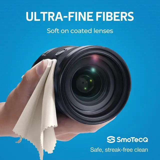 Alt view image 6 of 7 - SmoTecQ 6 Pack Premium Microfiber Glasses Cleaning Cloths - Ultra Soft & Scratch Free for Eyeglasses, Sunglasses, Camera Lenses, Tablets & Screens - Washable & Reusable