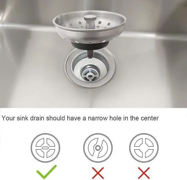 Alt view image 5 of 7 - GZILA Kitchen Sink Basket Strainer Stopper, Replacement for 3-1/2 Inch Standard Kitchen Sink Drain, 304 Stainless Steel Brushed Nickel, Rubber Stop, Metal Knob