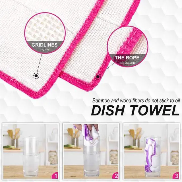 Alt view image 3 of 5 - 10-Piece Kitchen Dish Cloths Set, Reusable and Highly Absorbent Dishcloth Towels for Kitchens, Bathrooms and Cleaning Counters.