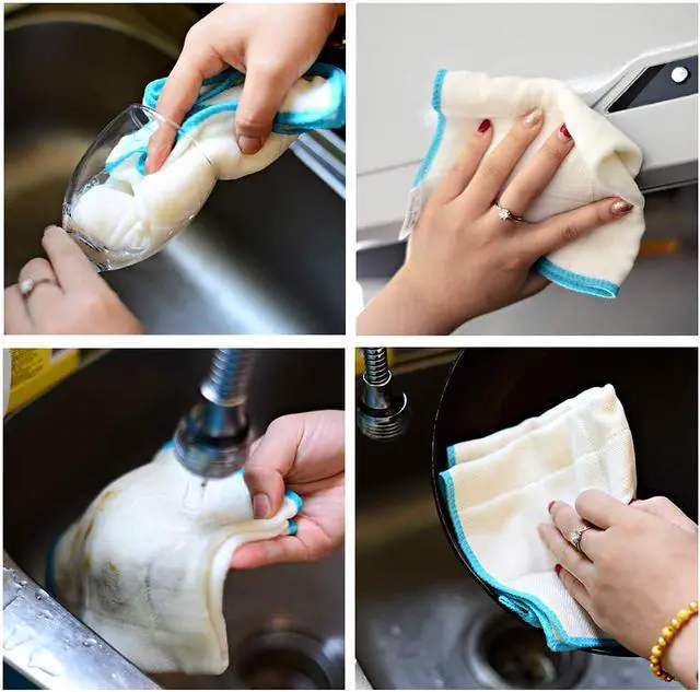 Alt view image 5 of 5 - 10-Piece Kitchen Dish Cloths Set, Reusable and Highly Absorbent Dishcloth Towels for Kitchens, Bathrooms and Cleaning Counters.