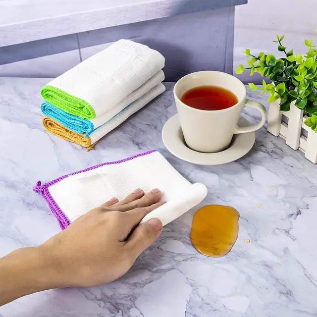 Alt view image 2 of 5 - 10-Piece Kitchen Dish Cloths Set, Reusable and Highly Absorbent Dishcloth Towels for Kitchens, Bathrooms and Cleaning Counters.