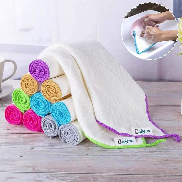 Alt view image 4 of 5 - 10-Piece Kitchen Dish Cloths Set, Reusable and Highly Absorbent Dishcloth Towels for Kitchens, Bathrooms and Cleaning Counters.