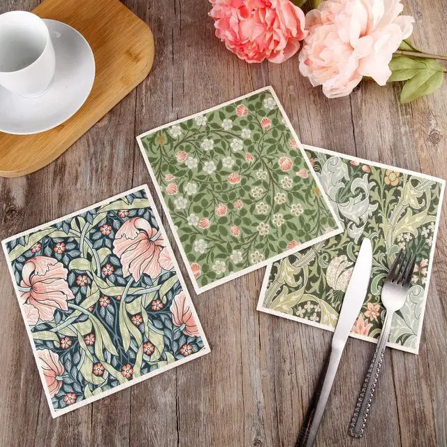 Alt view image 4 of 7 - Quera Swedish Dishcloths William Morris Dish Cloths for Kitchen Reusable
