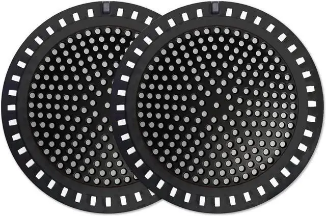 Main image of Seatery 2PCS Shower Hair Drain Catcher/Strainer/Cover/Filter/Trap, Hair Stopper Floor Drain, Stainless Steel with Silicone Edge Drain Protector, Black, 4.75 Inch Diameter