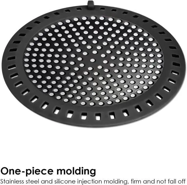 Alt view image 4 of 7 - Seatery 2PCS Shower Hair Drain Catcher/Strainer/Cover/Filter/Trap, Hair Stopper Floor Drain, Stainless Steel with Silicone Edge Drain Protector, Black, 4.75 Inch Diameter