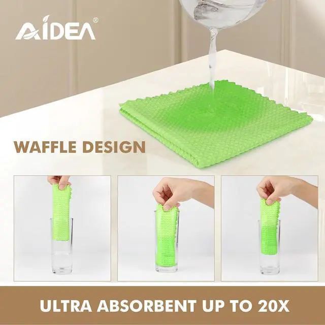 Alt view image 2 of 7 - AIDEA Microfiber Glass Cleaning Cloth 12PK, Magic Cleaning Cloth 11×11"