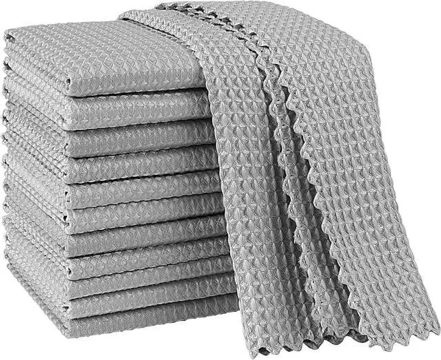 Main image of AIDEA Microfiber Glass Cleaning Cloth-12PK,Magic Cleaning Cloth Grey 11×11"