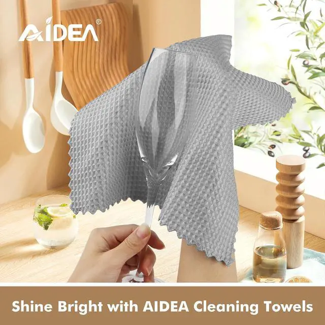 Alt view image 7 of 7 - AIDEA Microfiber Glass Cleaning Cloth-12PK,Magic Cleaning Cloth Grey 11×11"