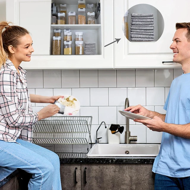 Alt view image 3 of 6 - Nanaborn Wire Dishwashing Rags for Wet 12pcs Multipurpose Non-Scratch Kitchen Mesh Dishcloth