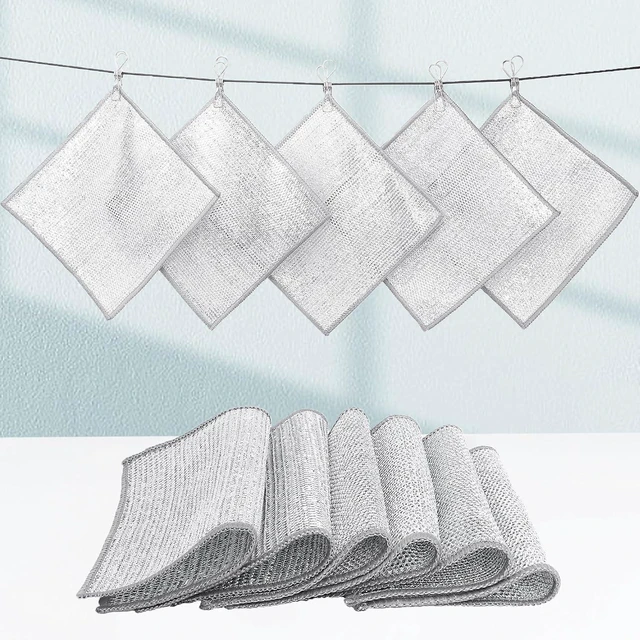 Alt view image 5 of 6 - Nanaborn Wire Dishwashing Rags for Wet 12pcs Multipurpose Non-Scratch Kitchen Mesh Dishcloth