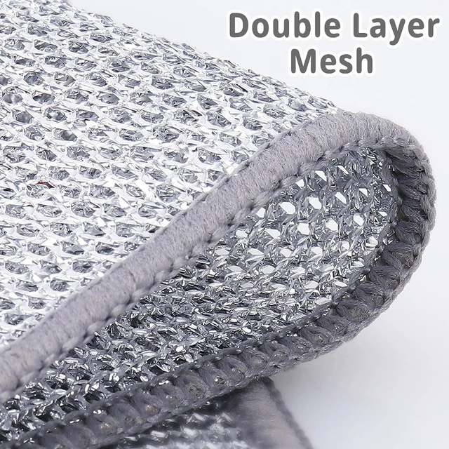 Alt view image 6 of 6 - Nanaborn Wire Dishwashing Rags for Wet 12pcs Multipurpose Non-Scratch Kitchen Mesh Dishcloth
