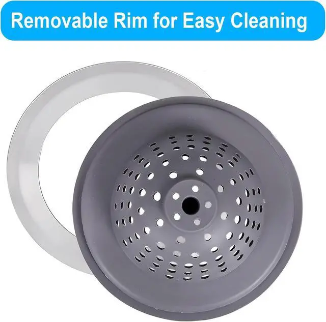 Alt view image 4 of 7 - 2 Pack Kitchen Sink Drain Strainer Silicone Stainless