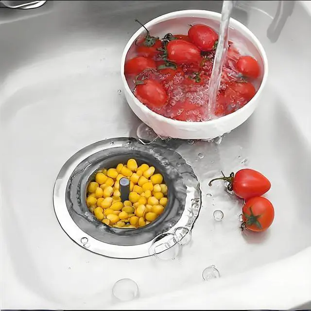 Alt view image 5 of 7 - 2 Pack Kitchen Sink Drain Strainer Silicone Stainless