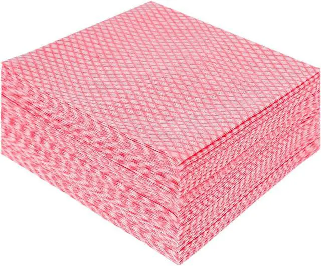 Main image of JEBBLAS Disposable Dish Towels and Cloths, Reusable Wipes, 50 Count, Red