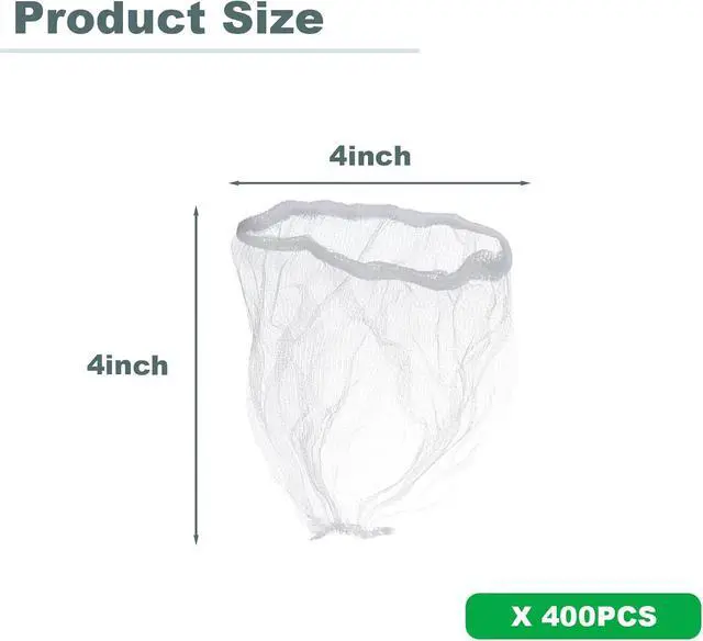 Alt view image 2 of 7 - 400 Pack Disposable Drain Covers, Disposable Sourdough Mesh Sink Strainer Pouches, Drain Catcher Mesh Cover Nets One Use Sourdough for Kitchen Sink, Kitchen and Bathroom Strainer Pouches