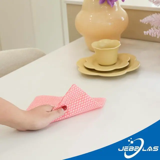 Alt view image 7 of 7 - JEBBLAS Disposable Dish Towels and Cloths, Reusable Wipes, 50 Count, Red