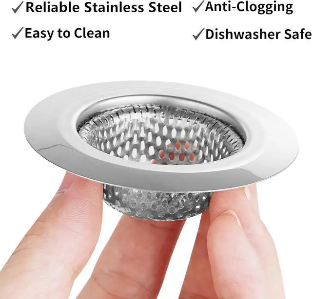 Alt view image 3 of 7 - Ohtomber 2PCS 2.79" Stainless Steel Bathtub Drain Strainer Hair Catcher