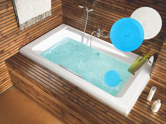 Alt view image 4 of 7 - V-TOP Bath Tub Drain Stopper 2 Pack, 6 inch Silicone Drain Cover Tub Plug