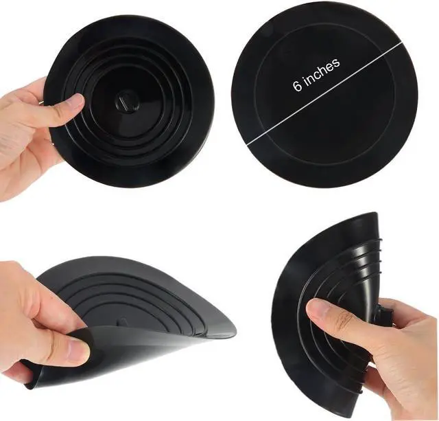Alt view image 6 of 7 - V-TOP Tub Stopper 2 Pack, 6 inches Large Silicone Drain Plug Hair Stopper Flat Suction Cover for Kitchen, Bathroom and Laundry