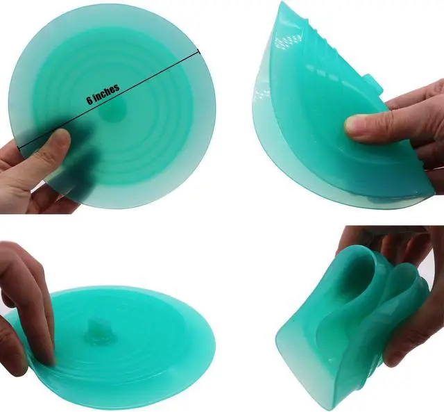 Alt view image 6 of 7 - V-TOP Tub Stopper 2 Pack, 6 inches Large Silicone Drain Plug Hair Stopper Flat Suction Cover for Kitchen Bathroom Gadgets and Accessories (Green Transparent)