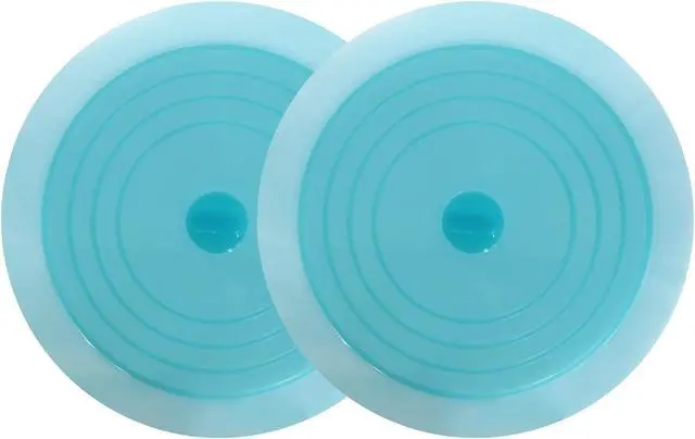 Main image of V-TOP Tub Stopper 2 Pack, 6 inches Large Silicone Drain Plug Hair Stopper Flat Suction Cover for Kitchen Bathroom and Laundry (Blue Transparent)